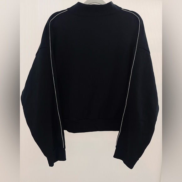 NWT Victoria’s Secret Black Rhinestone Oversized Half Zip Pullover | Size XXL - Picture 6 of 11